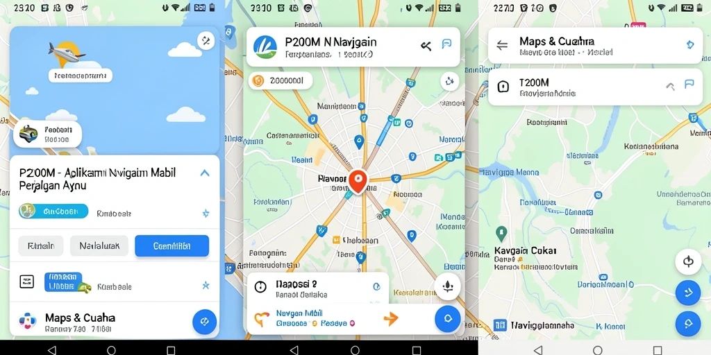Tampilan antarmuka P200M dengan fitur Navigasi Mobil yang mudah digunakan.