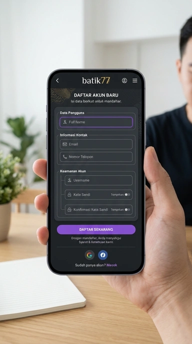 Tampilan halaman daftar batik77