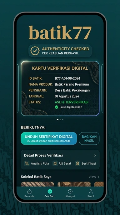 Tampilan kanal resmi batik77